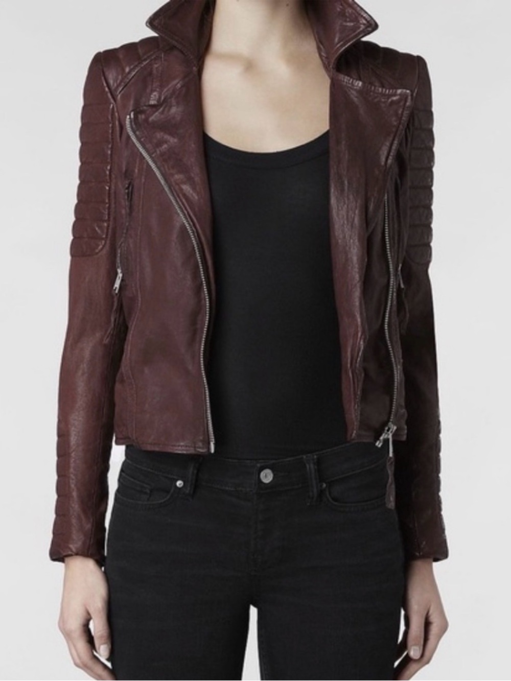 Allsaints oxblood leather